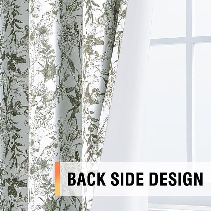 H.VERSAILTEX Blackout Curtains 96 Inch Length 2 Panels Set Floral Print Curtain - Image 5