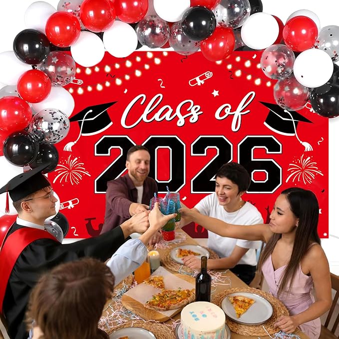 Graduation Decorations 2026, Balloon Arch Kit and Backdrop - Image 7