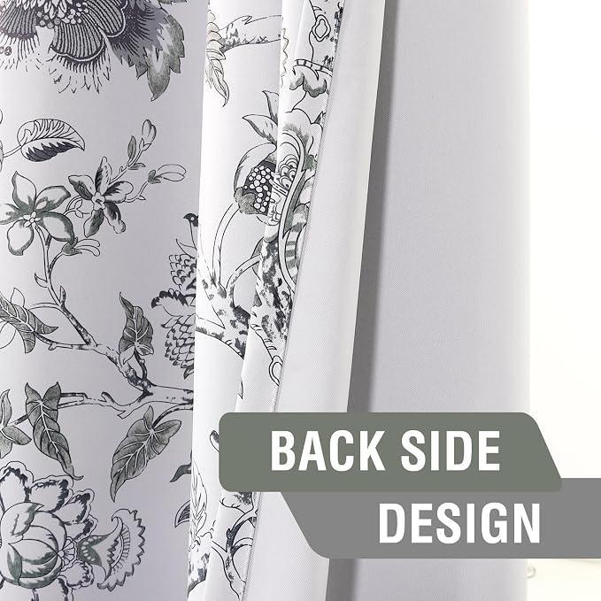 H.VERSAILTEX Blackout Curtains 63 Inch Length 2 Panels Set Floral Print Curtain - Image 6