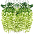 Artificial Wisteria Hanging Flowers Fake Wisteria Flower Garland Silk Vines by WONICE