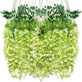 Artificial Wisteria Hanging Flowers Fake Wisteria Flower Garland Silk Vines by WONICE