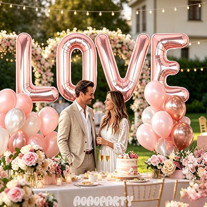 Letter Balloons Rose Gold 40 Inch P Large Big Foil Mylar Balloon | - Image 5