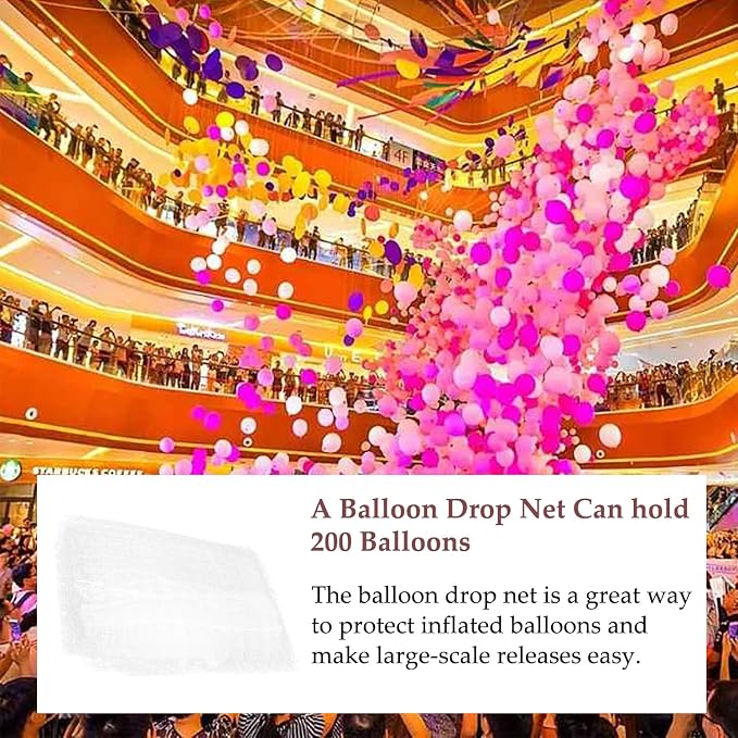 Gender Reveal Balloon Drop Bag 8ft Drop Net - Image 2