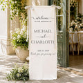 Personalized Fabric Wedding Welcome Sign, Cotton Linen Banner by Unknown
