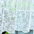 FINECITY White Lace Valance for Kitchen Window W52 x L18 Inch 1 Panel | Rod by FINECITY