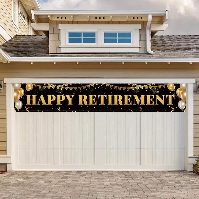 Large Happy Retirement Banner, Party Decorations Supplies - Image 5