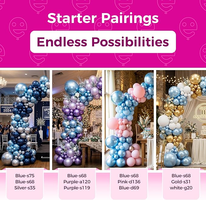 Bezente Metallic Light Blue Latex Party Balloons 100 Pack 12 inch | Chrome - Image 4
