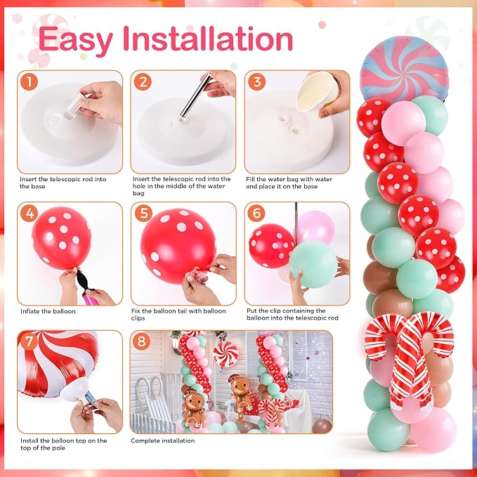 2 Sets Christmas Gingerbread Balloon Stand - Image 5