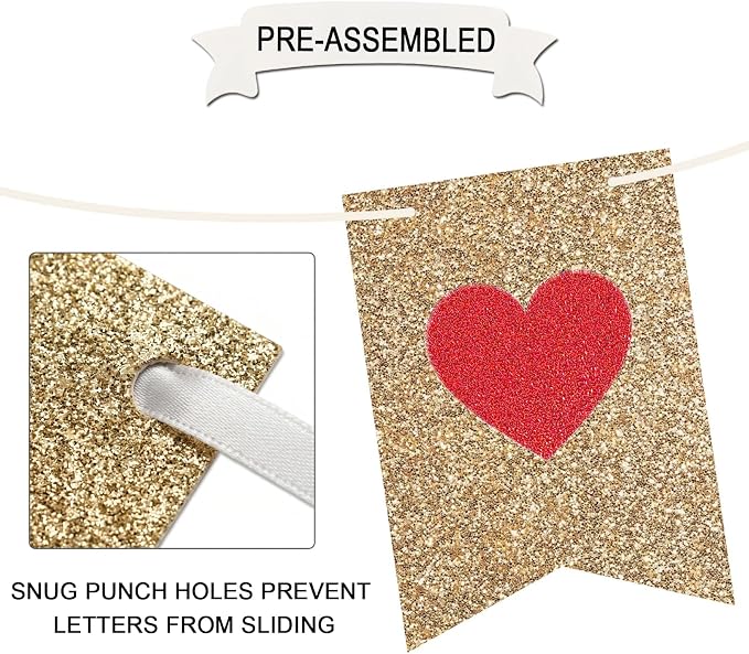 Glitter Gold Welcome Home Banner, Fully Assembled, 8 ft Strand | Ready to Hang - Image 5