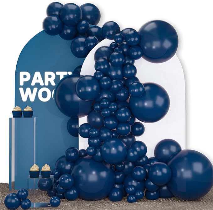 PartyWoo Navy Blue Balloons 140pcs Dark Blue Color 18 12 10 5 Inch | 18 12 10 5 by PartyWoo