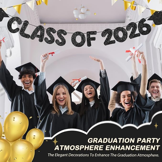 Fulmoon Congrats Grad Class of 2026 Banner Graduation Party Decor Class of 2026 - Image 4