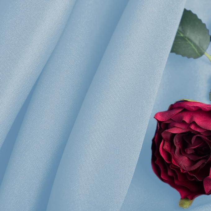 Ascoza 2pack 120 Inch Blue Mist Round Tablecloth in Washable Polyester Fabric for Wedding/Banquet/Restaurant/Parties-130GSM