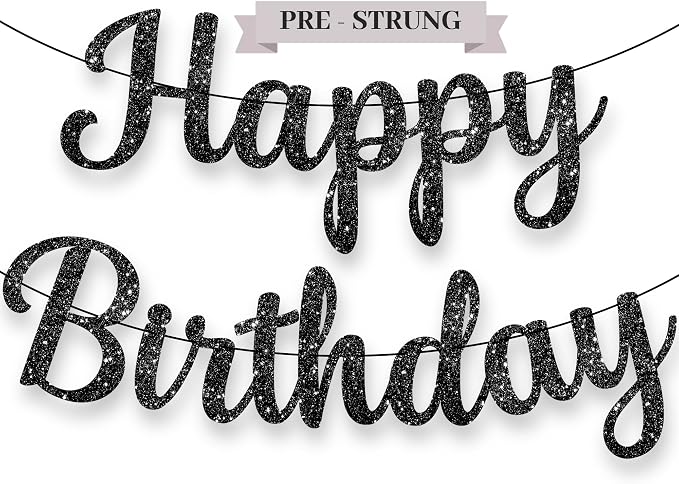 KatchOn Glitter Cursive Happy Birthday Banner- 10 Ft, Birthday Decorations | by KatchOn