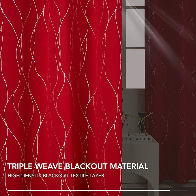 Deconovo Living Room Curtains 72 Inches Long, Thermal Insulated, Room Darkening - Image 5