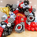 Race Car Balloons Arch Kit -162Pcs Trophy, Wheels and Red Black Blue Balloon by Unknown