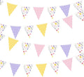 32Ft Wildflower Party Decorations Pink Purple Yellow Gingham Plaid Flowers by pinkblume