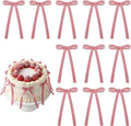 30 Pack Gingham Ribbon Bows for Cake Red Gingham Bow Cake Toppers | Plaid by NatNarr