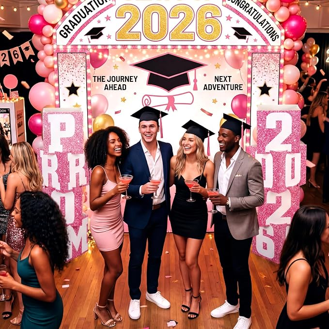 Queekay 8 Pcs Prom Column Standup Photo Booth Decorations 2026 Prom Backdrop - Image 8