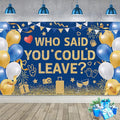 Blue Gold Who Said You Could Leave Backdrop Banner Photography Background by SMENGGIL
