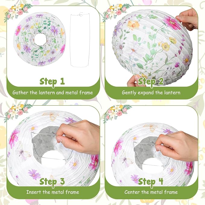 Baquler 12 Pcs Paper Lanterns Party Decorations, Hanging Paper Lanterns in 3 - Image 6