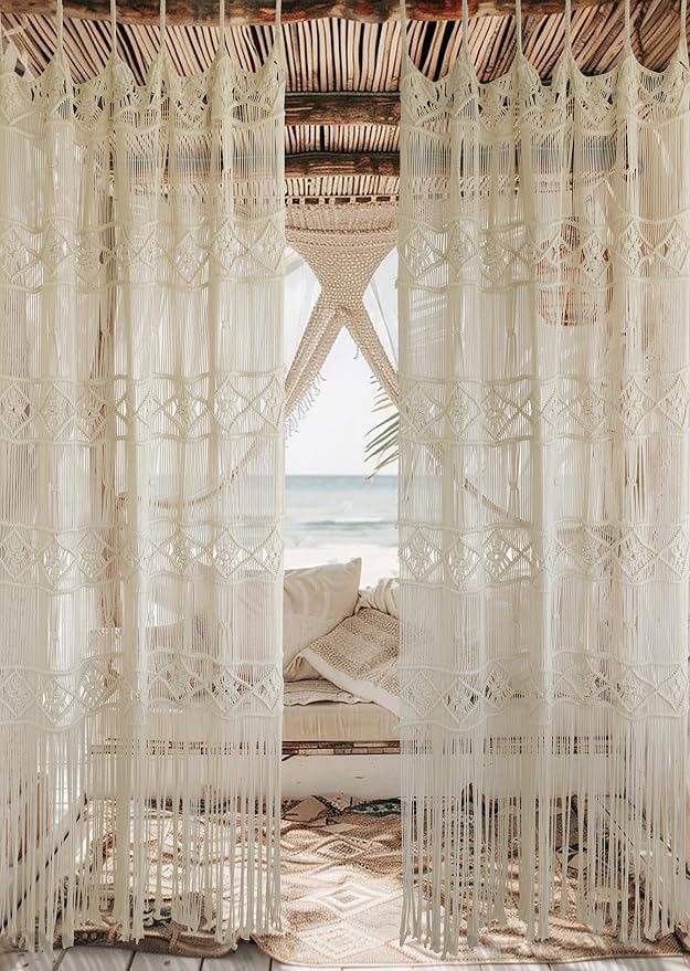 Macrame Curtain Handmade Woven Divider Doorway window Curtain 42"W*75"L | - Image 4