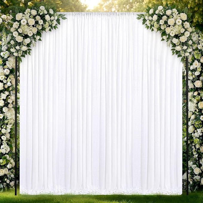 White Sequin Backdrop Curtains-1 Panel 3FTx8FT White Backdrop - Image 7