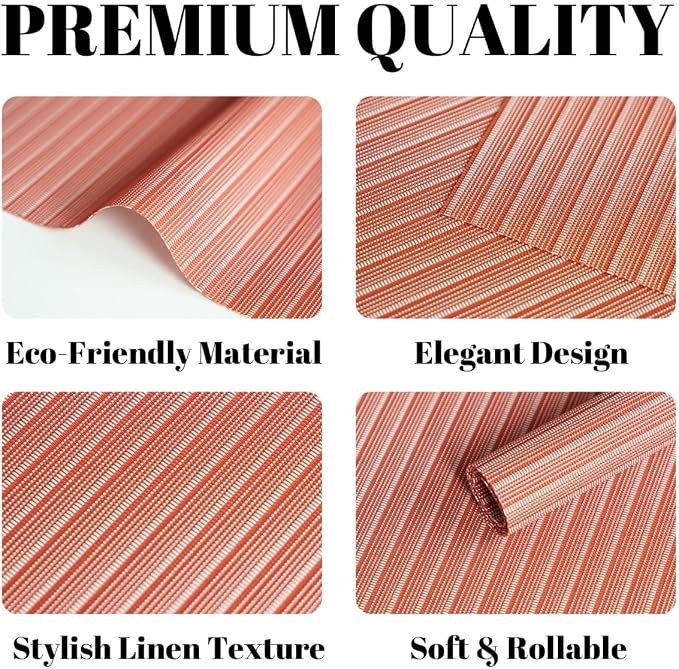 Placemats Set of 12 Vinyl/Plastic Woven Place Mats - Image 2