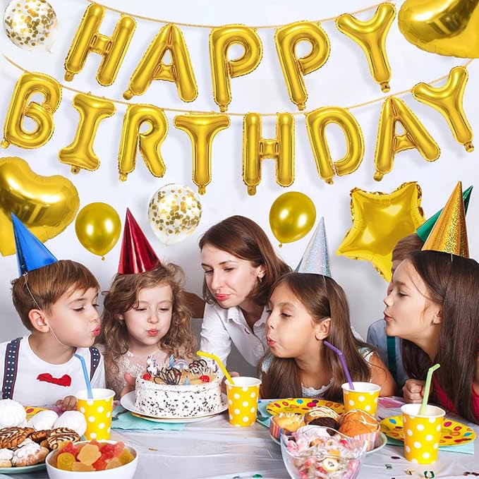 CANREVEL Happy Birthday Banner Decoration + 30pcs Star Balloons, - Image 6