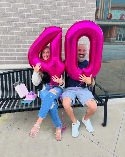 10 Balloon - Hot Pink Birthday Number Balloons, 40 Inch Party Decorations | Hot - Image 2