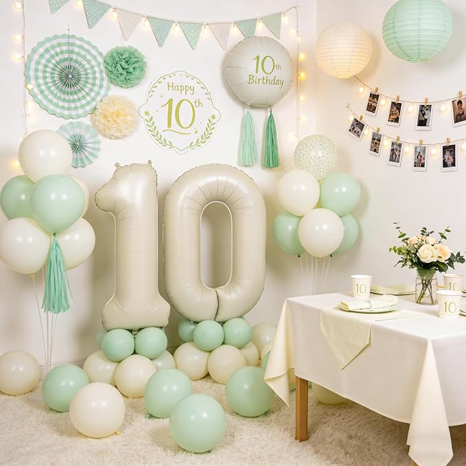 40 In Cream white Number Balloons Helium Foil Mylar Balloon Digital 70 | - Image 5
