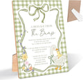 Silly Goose A Message From the Bump Baby Shower Signs, Sage Green Gingham by Unknown