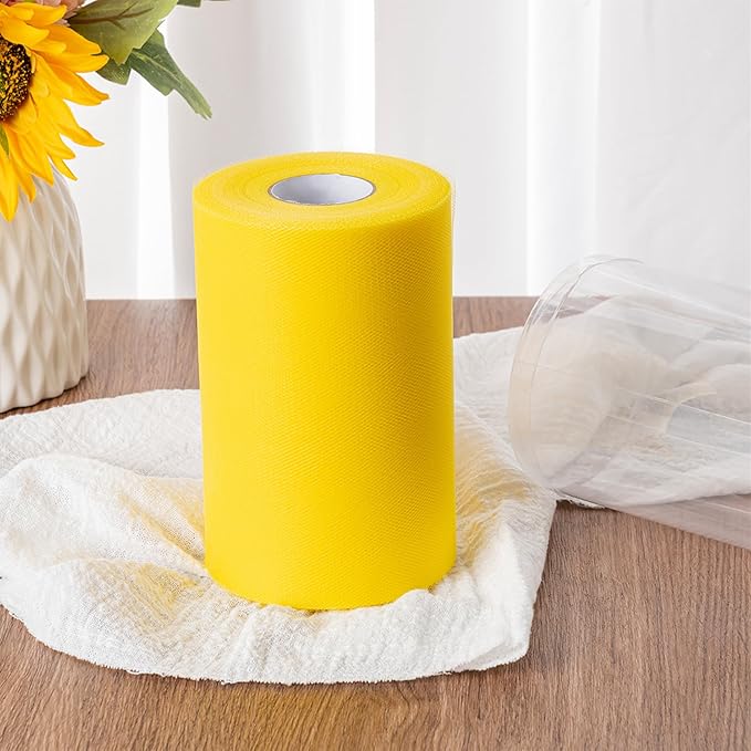 Deep Orange Tulle Fabric Rolls 6 Inch by 100 Yards (300 feet) Tulle Roll Spool Fabric for DIY Tutu Skirt Baby Shower Birthday Party Wedding Decorations Christmas Craft Supplies (Deep Orange)