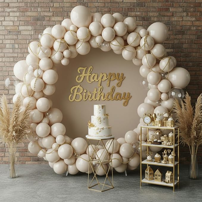 Patimate Sand White Balloons 100 Pcs 12 Inch White Sand Latex Boho Balloon | - Image 5