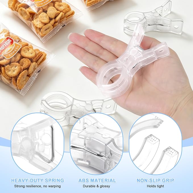 10 Pack Balloon Arch Clips, 3.5'' Clear Plastic Spring Clamps | Heavy Duty Clips - Image 3