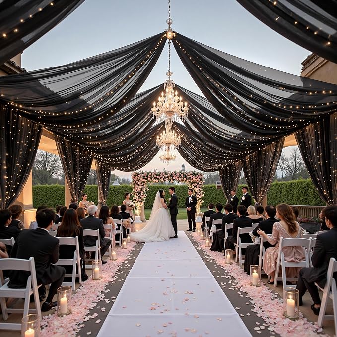 6 Panels Black Ceiling Curtains - Image 5