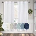 Pitalk White Linen Sheer Curtains 68 Inch Length 2 Panels by Pitalk