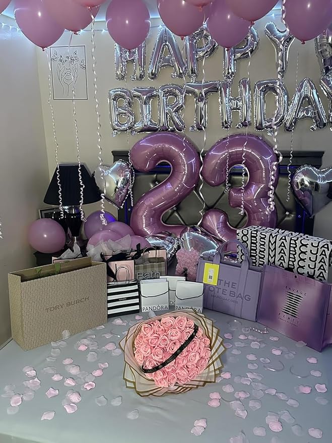 40 Inch Pink Number 8 Balloon Birthday Party Decorations - Image 4