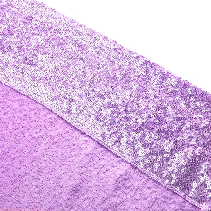 SquarePie Sequin Backdrop Curtain Not See Through Thick Glitter Background for Party 6FT x 6FT Lavender