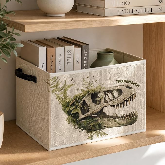 Vintage Dinosaur Skull Nursery Storage Basket - Image 3