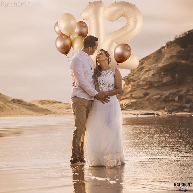 KatchOn Caramel 12 Balloon Number 40 Inch | Caramel Number 12 Balloon - Image 6