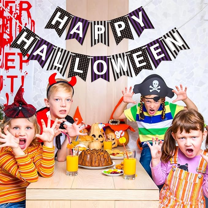 Happy Halloween Banner for Hanging Halloween Decorations Indoor - Image 4
