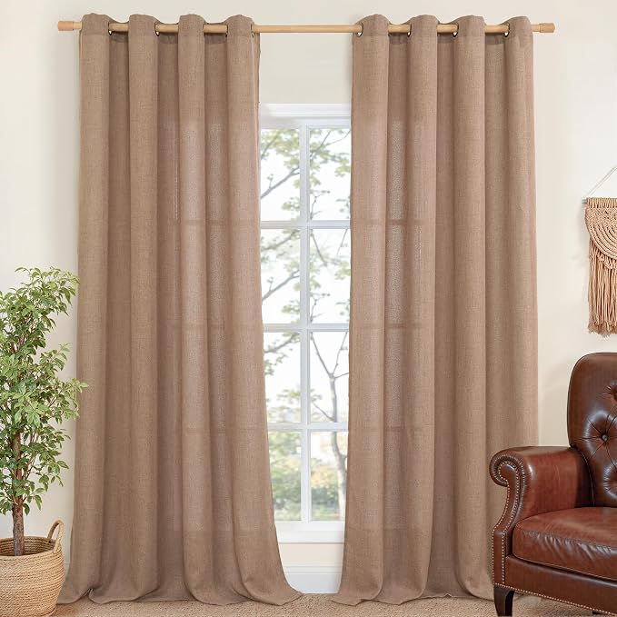 YoungsTex Extra Long Linen Curtains 102 Inch Length by YoungsTex