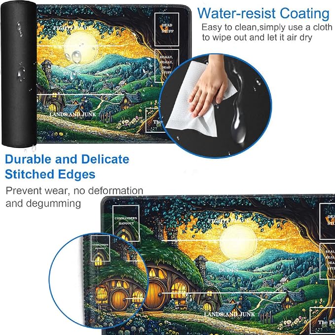 for TCG Playmat with Zones, Non-Slip Rubber Bottom Trading Card Game Mat with - Image 3