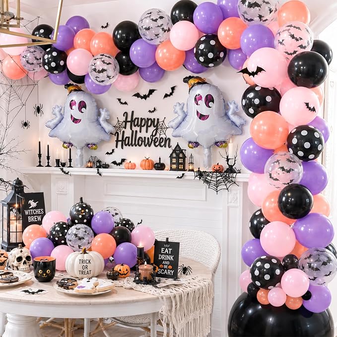 Halloween Party Balloons Black Purple Pink - Image 4