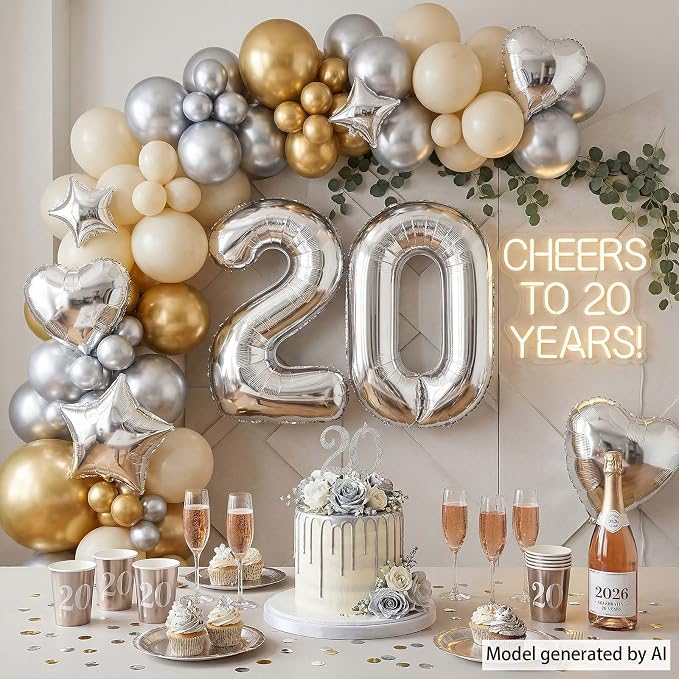 Silver Number 0 Balloon 40 Inch, Sleek Foil - Image 3
