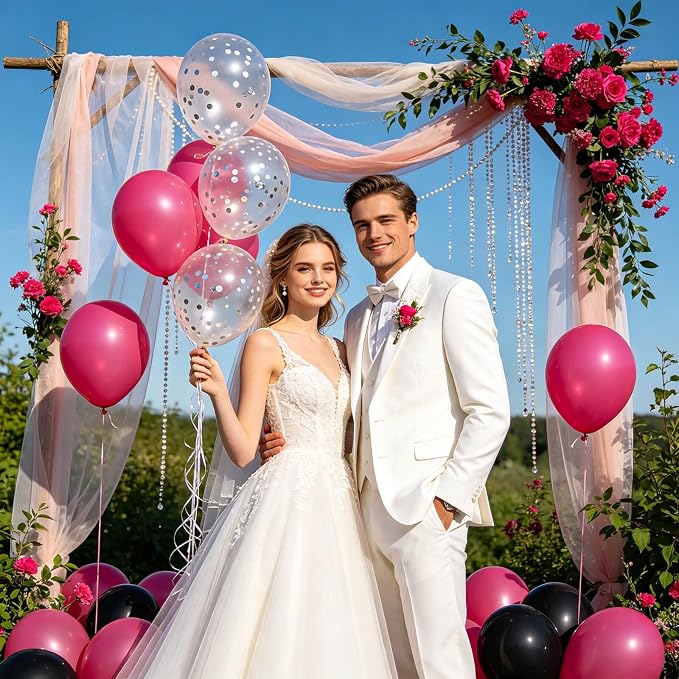 100pcs Silver Confetti Balloons 12 inch | Clear Latex balloon - Image 7