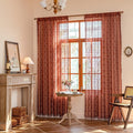 YJ YANJUN Boho Lace Sheer Curtains, Burnt Orange Terracotta, 59x108 inches | 2 by YJYANJUN