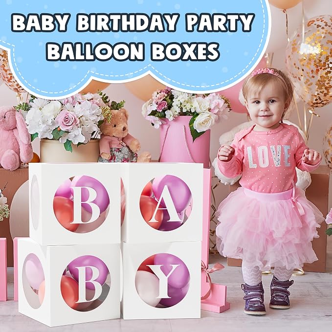 RYDDOY Baby Boxes with Letters for Baby Shower, Baby Shower Decorations Blocks - Image 3