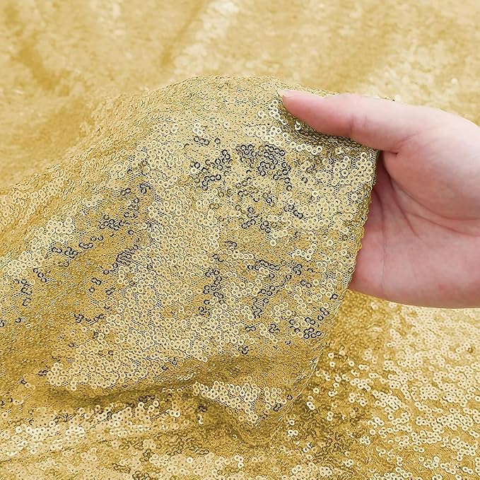 Sugargirl Gold Sequin Backdrop Curtain 6 Panels 2FTx8FT Glitter Gold Background - Image 5