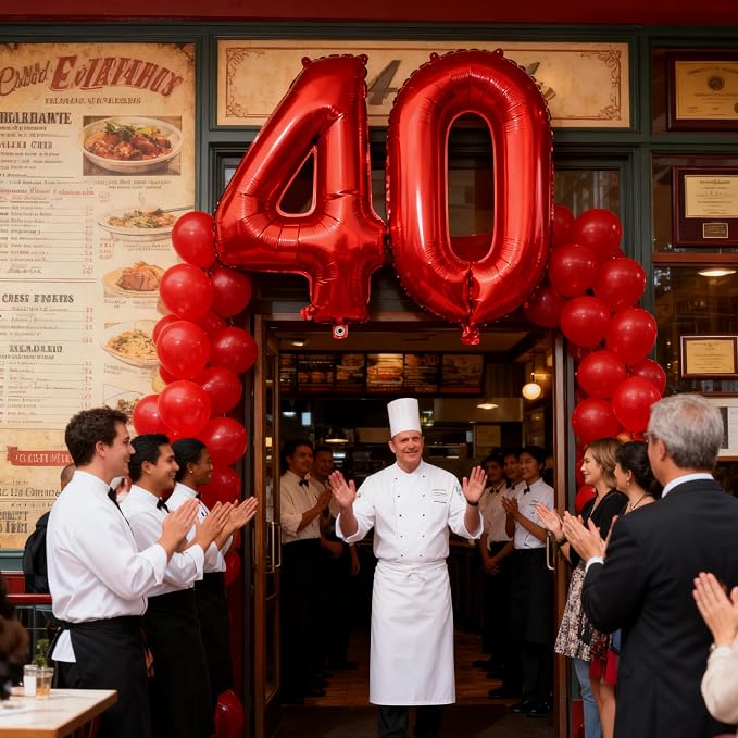 Red Number 40 Balloons 40 Inch Giant Number Red 40 Foil Mylar Balloons - Image 5
